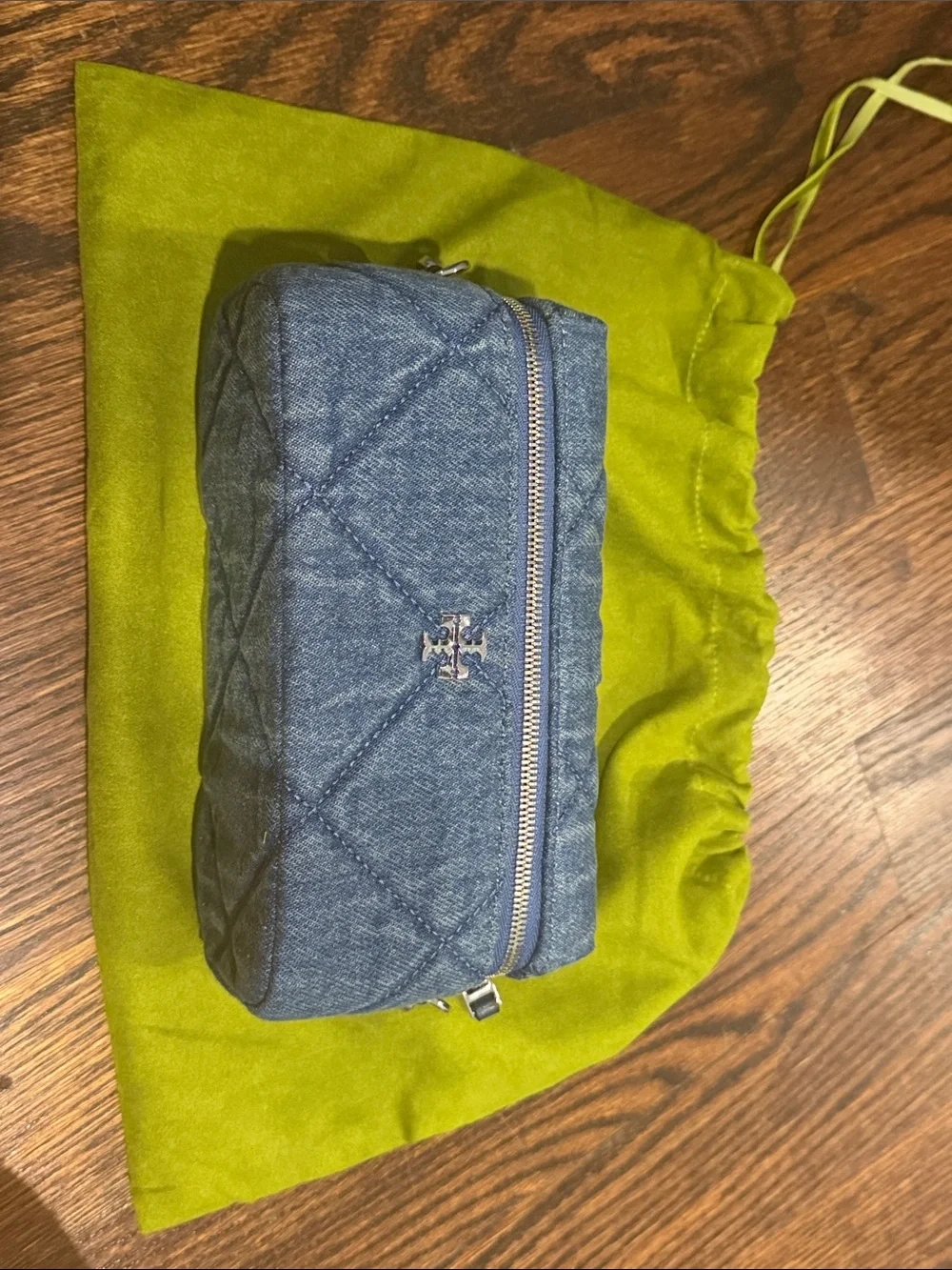 New with Tags, Tory Burch Kira Diamond Quilted Vanity Case